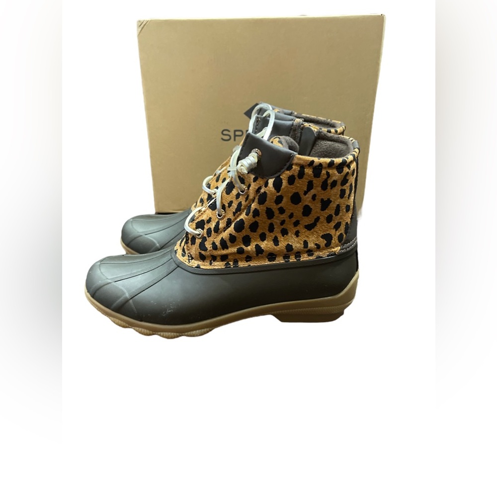 NIB SPERRY TOP-SIDER Syren Gulf Duck Toe Boot Cheetah Brown 10M